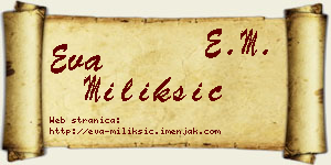 Eva Milikšić vizit kartica